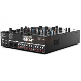 Reloop RMX-44BT - 4 kanaals Bluetooth DJ Club mixer  schuinachterkant aansluitingen