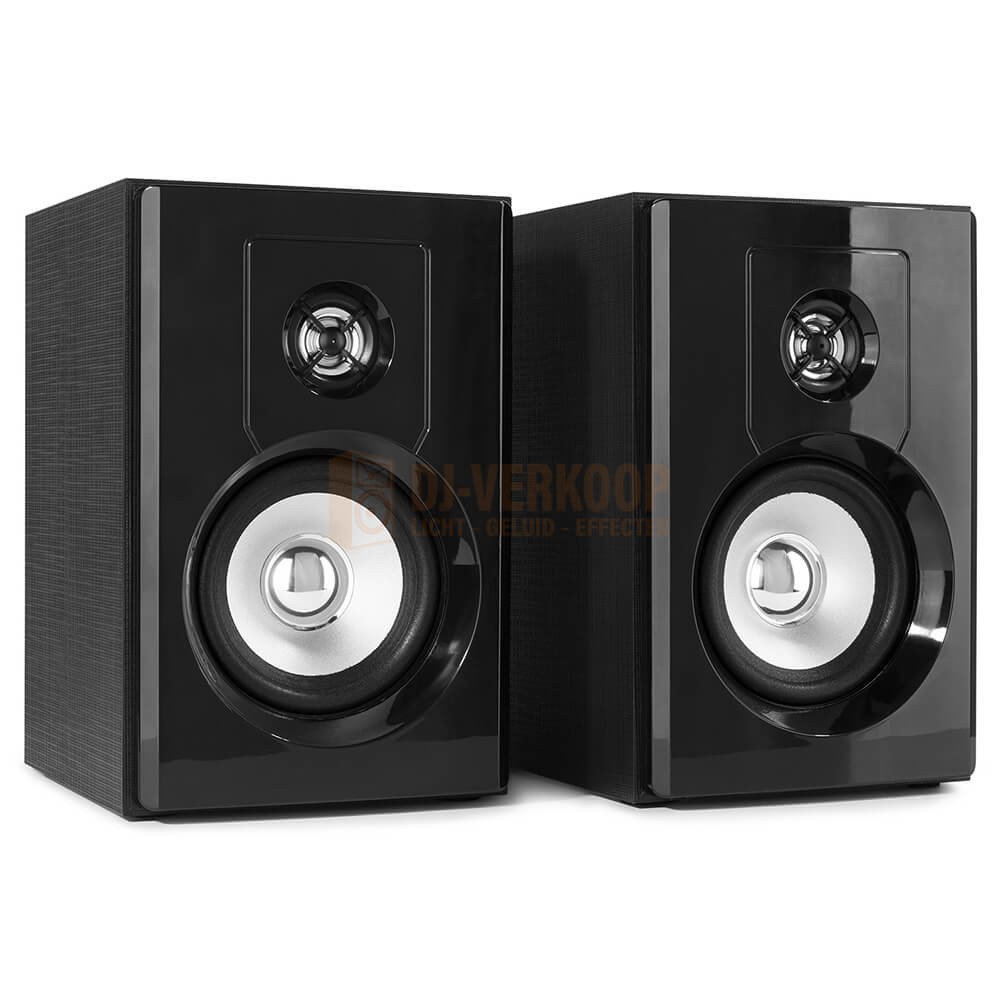 Fenton SHF404B - Powered BT Bookshelf Speakers 4” MP3 voorkant