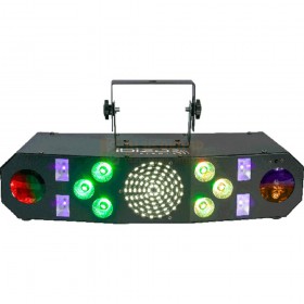 Voorkant - Ibiza Light COMBI-FX3 - 4-V-1 wash-moon-strobe-uv lichteffect met dmx en afstandsbediening
