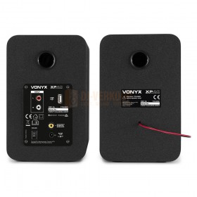 Vonyx XP40 - actieve studiomonitors (paar) 4" met USB en Bluetooth achterkant met kabel