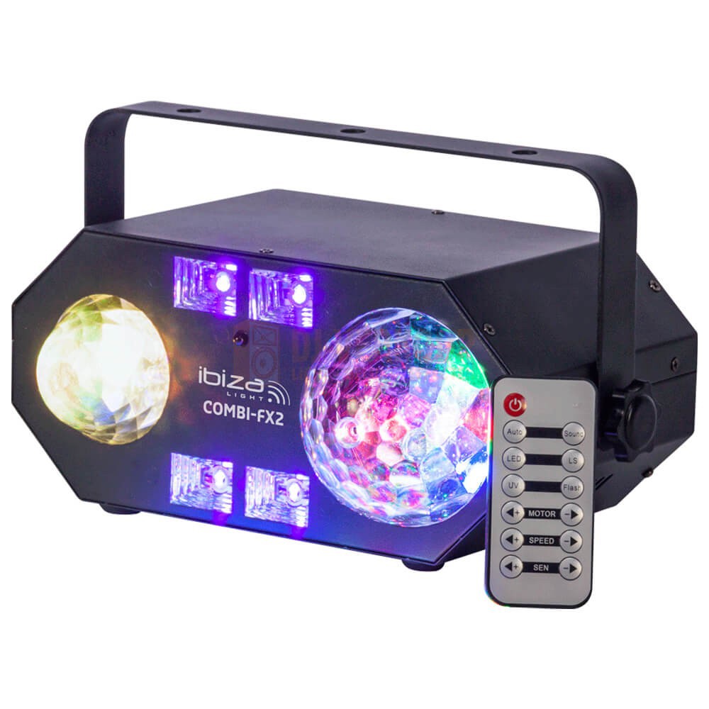 Ibiza Light COMBI-FX2 - 4-IN-1  licht effect met astro, waterwave, uv & strobe met afstandsbediening