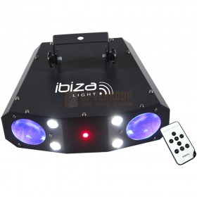 Ibiza Light COMBO-3IN1 - Moonflower strobe laser combinatie met afstandsbediening