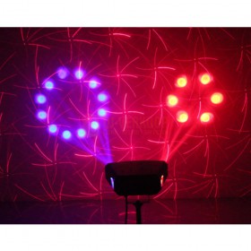 effect met rode laser Ibiza Light COMBO-3IN1 - Moonflower strobe laser combinatie