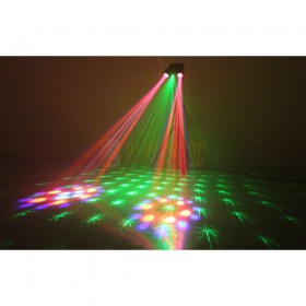 effect met groene laser Ibiza Light COMBO-3IN1 - Moonflower strobe laser combinatie