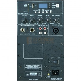 bediening paneel Ibiza Sound SLK12A-BT - 12" Actieve speaker 700W met USB-MP3 en Bluetooth