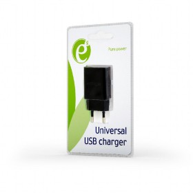 Gembird EG-UC2A-03 - Universele USB-oplader, 2,1 A, zwart