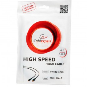 Cablexpert CC-HDMICC-6 - HDMI male naar micro D-male zwarte kabel,1.8 meter verpakking