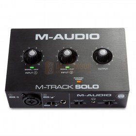 M-Audio M-Track Solo - 2-kanaals USB-audio-interface met 1 Crystal Preamp, fantoomvoeding en Instrument ingang