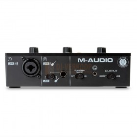 voorkant M-Audio M-Track Solo - 2-kanaals USB-audio-interface met 1 Crystal Preamp, fantoomvoeding en Instrument ingang