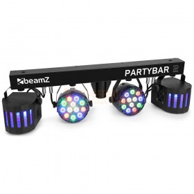 Beamz PartyBar2 - met 2x PAR + 2x Derby partybar zonder statief