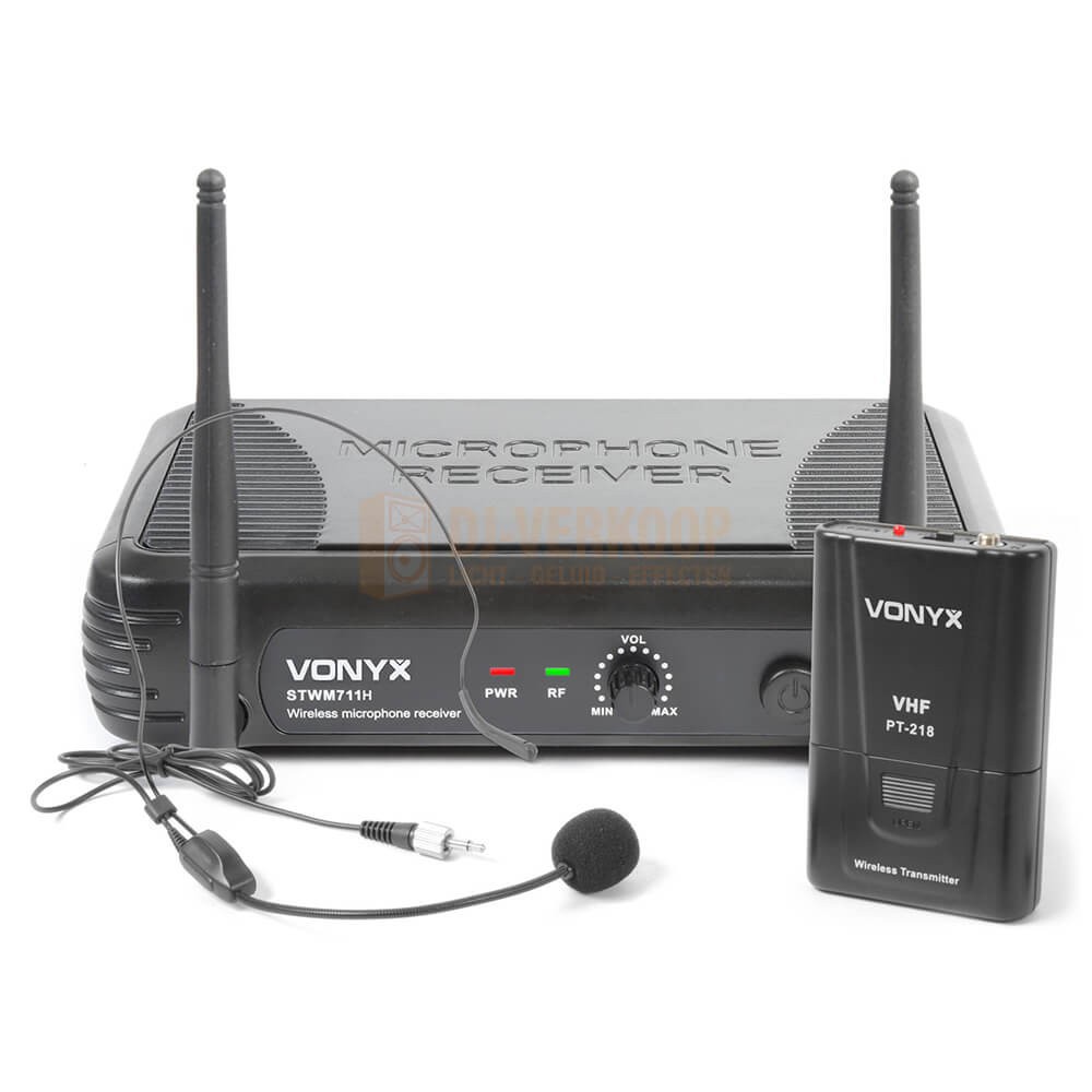 Vonyx STWM711H - 1 Kanaals VHF Draadloos Hoofdtelefoon Microfoon Systeem