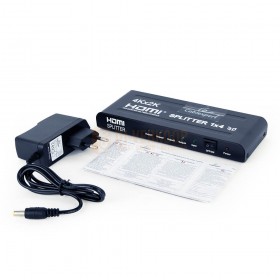 Cablexpert DSP-4ph4-04 - 4 poorts HDMI splitter met stroom adapter en handleiding