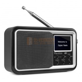 Audizio Anzio - Portable DAB+ Radio met baterij zwart voorkant