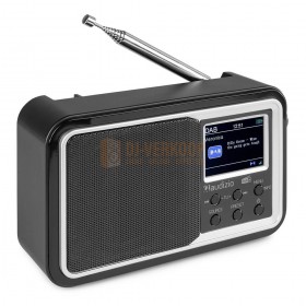 Audizio Anzio - Portable DAB+ Radio met baterij zwart vooraanzicht