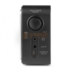 Audizio Anzio - Portable DAB+ Radio met baterij zwart zijkant aansluitingen ingangen