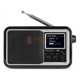 Audizio Anzio - Portable DAB+ Radio met baterij zwart voorkant totaal