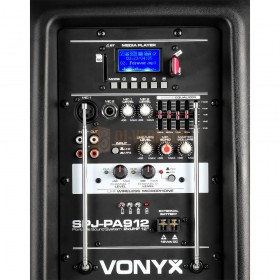 bediening Vonyx SPJ-PA912 - Mobiele Geluidsset ABS 12" 2 VHF Microfoons en USB MP3 Speler