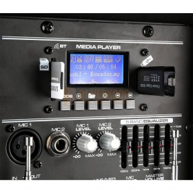 SD en USB MP3 Speler Vonyx SPJ-PA912 - Mobiele Geluidsset ABS 12" 2 VHF Microfoons