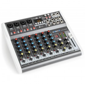 Vonyx VMM-K802 - 8-Kanaals Muziek Mixer met USB, DSP en BT