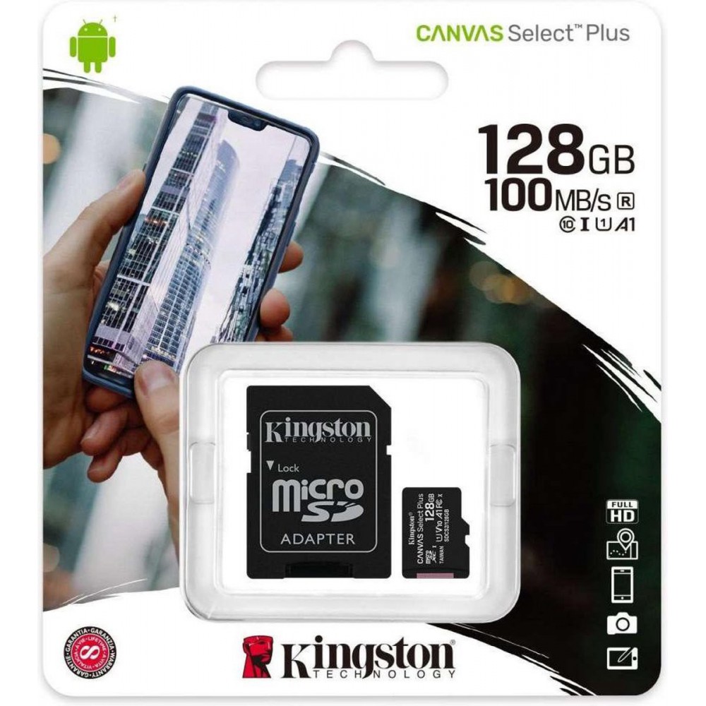 Kingston Canvas Select Plus SD Micro Kaart - 16,32,64,128,256 GB