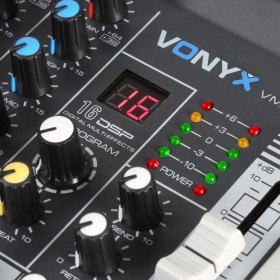 DSP bediening Vonyx VMM-K802 - 8-Kanaals Muziek Mixer met USB, DSP en BT