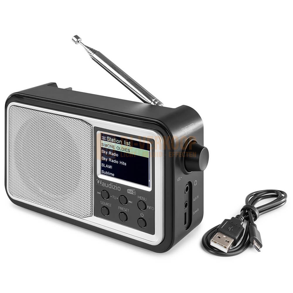 Audizio Anzio - Portable DAB + Radio met Batterij Zilver