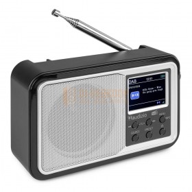 Audizio Anzio - Portable DAB + Radio met Batterij Zilver voorkant