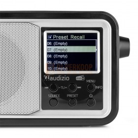 Audizio Anzio - Portable DAB + Radio met Batterij Zilver scherm