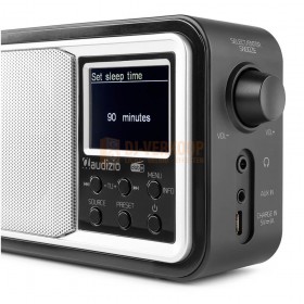 Audizio Anzio - Portable DAB + Radio met Batterij Zilver slaapmodus in het scherm