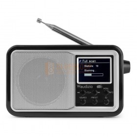Audizio Anzio - Portable DAB + Radio met Batterij Zilver voorkant