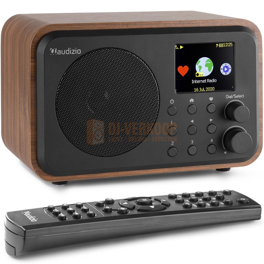 Audizio Venice WIFI Internet Radio - met batterij Wood met afstandsbediening
