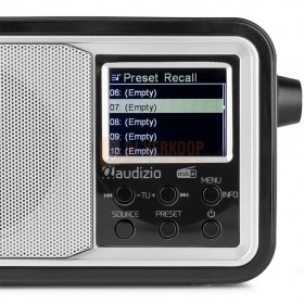 Audizio Parma - Portable DAB + Radio Zilver scherm