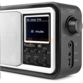 Audizio Parma - Portable DAB + Radio Zilver scherm en bediening
