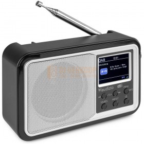 Audizio Parma - Portable DAB + Radio Zilver schuine zijkant