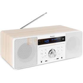 Audizio Prato All-in-One - Music System CD/DAB+ wit schuine voorkant