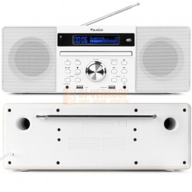 Audizio Prato All-in-One - Music System CD/DAB+ wit voorkant en achterkant