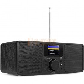 Audizio Rome - WIFI Internet Stereo DAB+ Radio zwart schuine voorkant