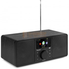 Audizio Rome - WIFI Internet Stereo DAB+ Radio zwart schuine voorkant