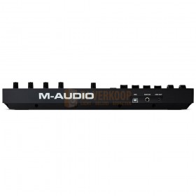 M-Audio Oxygen Pro Mini - 32-Mini-Key Krachtige USB MIDI-controller met Smart Controls en Auto-Mapping achterkant aansluitingen