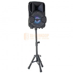 Party Light & Sound - PARTY-MOBILE8-SET - led-illuminated active box with stand + mic 8"/20cm