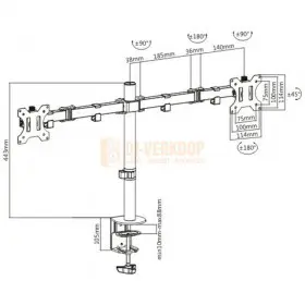 Audizio MAD20 - Double Monitor Arm 13”- 32”