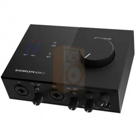 Native instruments Komplete audio 2 Audio interface / geluidkaart - voorkant en bovenkant met aansluitingen en bediening