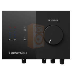 Native instruments Komplete audio 2 Audio interface / geluidkaart - bovenkant knoppen en volume