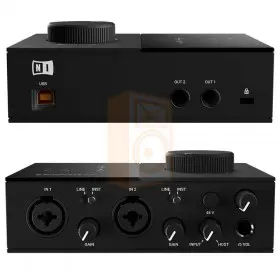 Native instruments Komplete audio 2 Audio interface / geluidkaart - voor en achterkant met aansluitingen