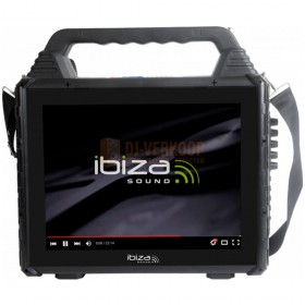 Ibiza Sound KARAVISION - Draagbare karaoke-luispreker met scherm & 2 VHF microfoons voorkant