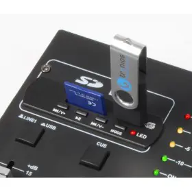 Vonyx STM2250 4 Kanaals Mixer Geluidseffecten USB MP3 - usb en sd ingang