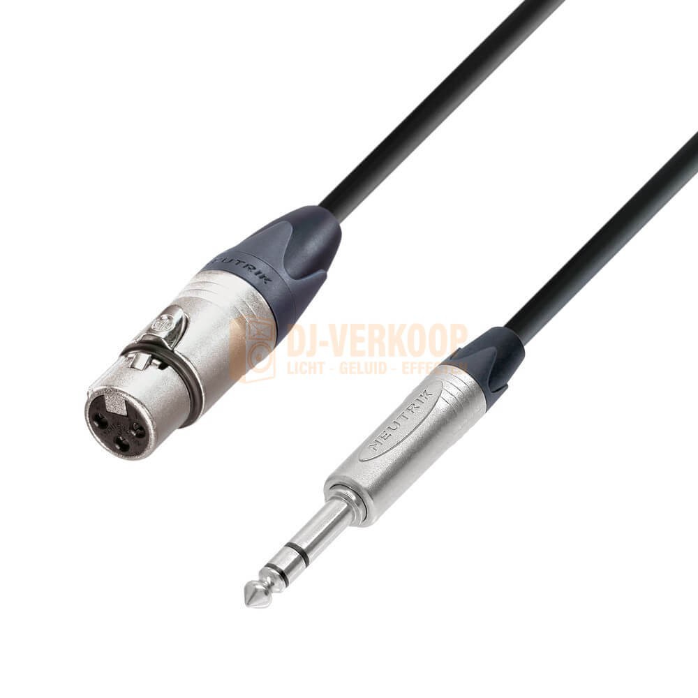 Adam Hall Cables 5 STAR BF - Microfoonkabel Neutrik XLR female naar 6,3 mm jack stereo