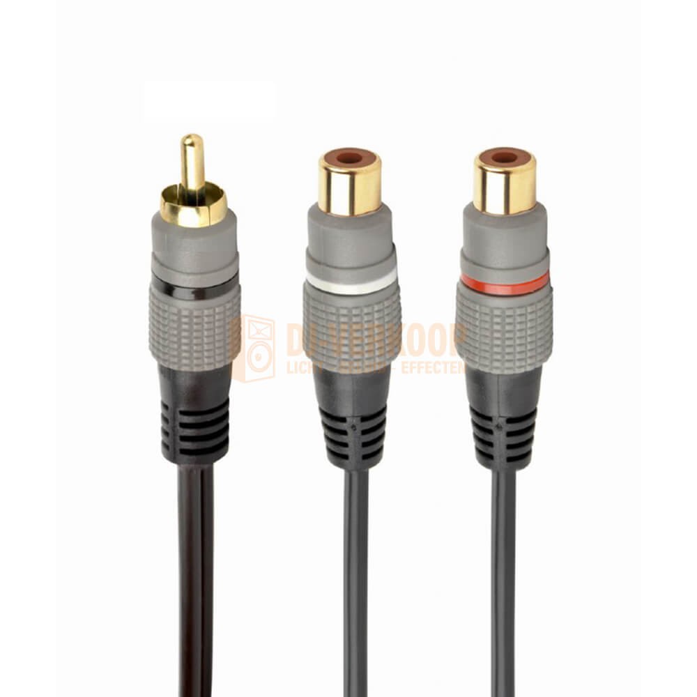 Cablexpert CCAP-RCAM2F-0.2M - Premium RCA (M) naar 2x RCA (F) splitterkabel, 0,2 m