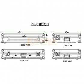 Road Ready RRC-RRDDJRZXLT - Flightcase voor Pioneer RZX technische tekening