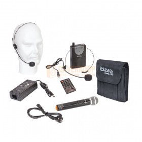Ibiza Sound PORT15VHF-MKII - 15" Mobiel Alles in een geluidsysteem met 2 Draadloze mic's, USB en Bluetooth
